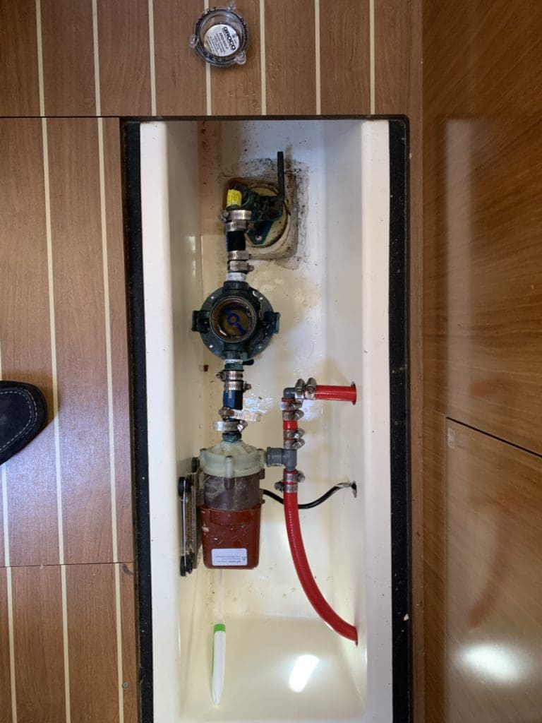 marine circulation pump. Salt Pump on Boat.