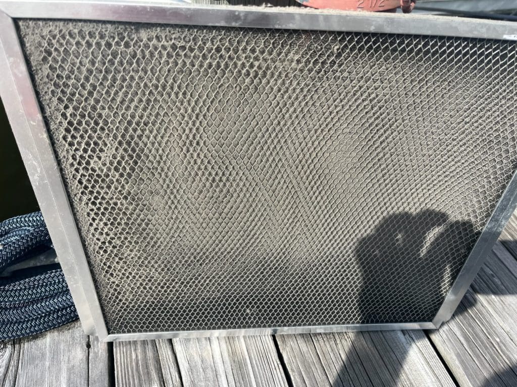 Dirty boat ac air filters cause frozen coils and poor performance